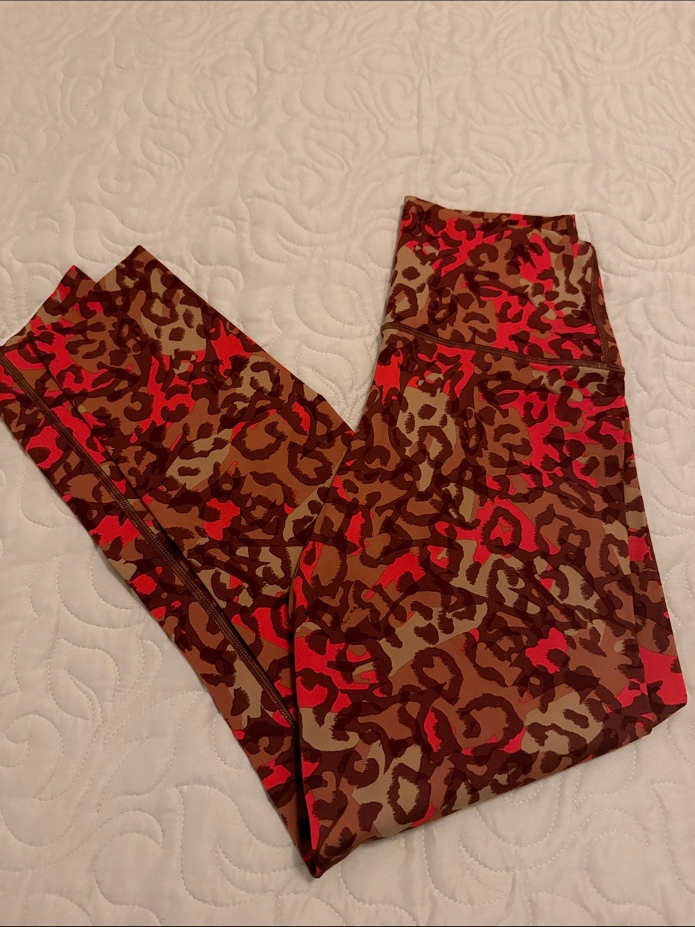 aerie Women’s Red & Brown Camo-Leopard leggings